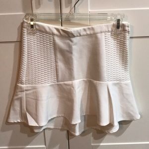 H&M white fit and flare skirt